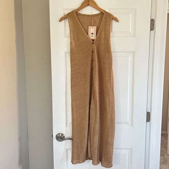 Cult Gaia Knits Holly Knit Cardigan Light Camel NWT Small - Picture 2 of 9